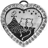 Сердце со стразами среднее (33х33 мм)